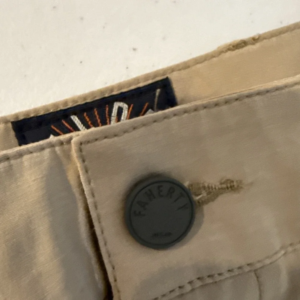 Faherty All Day Shorts Drawstring Men's 38 Beige Stretch 9